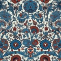 Turkish Iznik background texture traditional design, turkey, floral, pattern, seamless Generative AI