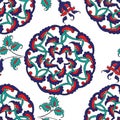 Turkish Iznik tile, seamless islamic pattern with oriental curve Royalty Free Stock Photo