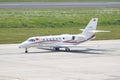 Turkish Jandarma Force Cessna 680 Citation Sovereign taxiing in Istanbul Ataturk Airport, Turkiye