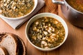 Turkish Kara Lahana corbasi / Black Cabbage or Kale Soup. Royalty Free Stock Photo