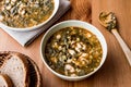 Turkish Kara Lahana corbasi / Black Cabbage or Kale Soup. Royalty Free Stock Photo