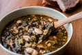 Turkish Kara Lahana corbasi / Black Cabbage or Kale Soup. Royalty Free Stock Photo