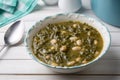 Turkish Kara Lahana corbasi - Black Cabbage or Kale Soup Royalty Free Stock Photo