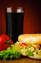 Turkish kebab and cola Royalty Free Stock Photo