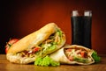 Turkish kebab, shawarma and cola drink Royalty Free Stock Photo