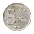 Turkish kurus coin Royalty Free Stock Photo