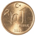 1 turkish kurus coin Royalty Free Stock Photo