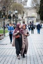 Turkish ladies near Blue Mosque in Istanbul, Turkey