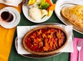 Turkish lamb chop casserole served on table