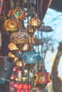 Turkish lamps with colourful geometric patterns Royalty Free Stock Photo