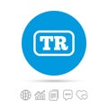 Turkish language sign icon. TR translation.