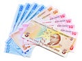 Turkish Lira Banknotes Stock money over the white background Royalty Free Stock Photo