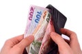 Turkish lira held on a white background Royalty Free Stock Photo
