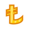 Turkish lira icon, cartoon style