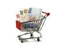 Turkish lira in shopping trolley