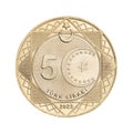 5 Turkish Lira. 5 TL. Turkish Lira coin.