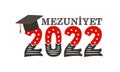 Turkish Logo for the 2022 graduate with a bachelor cap