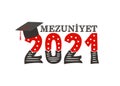 Turkish Logo for the 2021 graduate with a masters cap