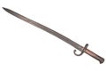 Turkish military yataghan bayonet from 18th century. Isolated.