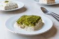 Turkish Milk Dessert Sutlava made with Gullac and Dairy Baklava Dough. Royalty Free Stock Photo