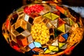 Turkish mosaic multi colored lamps are seen for sell in Grand Bazaar