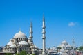 Turkish mosque with high minarets Royalty Free Stock Photo