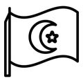 Turkish national flag icon, outline style