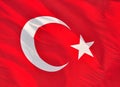 Turkish national flag waving Royalty Free Stock Photo