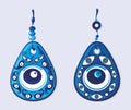 Turkish nazar or amulet to protect. Decorative amulet to protect from the evil eye. Vector illustration