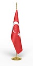 Turkish office flag clipping path Royalty Free Stock Photo