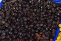 Turkish olives different mix for sale in Grand Bazaar, Egyptian outdoor market. Fresh produce Royalty Free Stock Photo