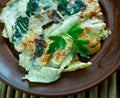 Turkish omelette with beetroot Royalty Free Stock Photo