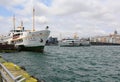 Turkish passenger Ferries traveling between Karakoy and Eminonu