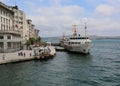 Turkish passenger ferry taking passengers at Karakoy Pier