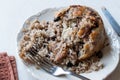 Turkish Perde Pilavi / Drape pilaf with chicken, almond and raisin / Pilav.