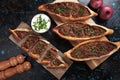 Turkish pide, traditional meal similar to pizza