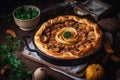 Turkish pie meat. Generate Ai Royalty Free Stock Photo