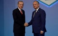 Turkish President Recep Tayyip Erdogan welcomes Moldovan President Igor Dodon