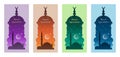 Turkish ramadan message with minaret and mosque