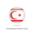 Turkish Republic of Northern Cyprus flag - round glossy button