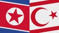 Turkish Republic of Northern Cyprus and North Korea Two Half Flags Together
