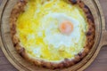 Turkish Round Pide with Fried Egg and Cheese Royalty Free Stock Photo