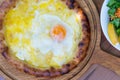 Turkish Round Pide with Fried Egg and Cheese Royalty Free Stock Photo