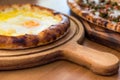 Turkish Round Pide with Fried Egg and Cheese