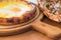 Turkish Round Pide with Fried Egg and Cheese Royalty Free Stock Photo