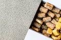 Turkish salty pastries with cornflour in box.