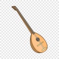 Turkish saz icon, cartoon style