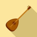 Turkish saz icon, flat style