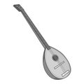 Turkish saz icon, gray monochrome style