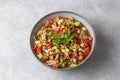 Turkish Shepards Salad with cucumber, tomato, red onion, pepper, parsley (Turkish name kasik salata Royalty Free Stock Photo